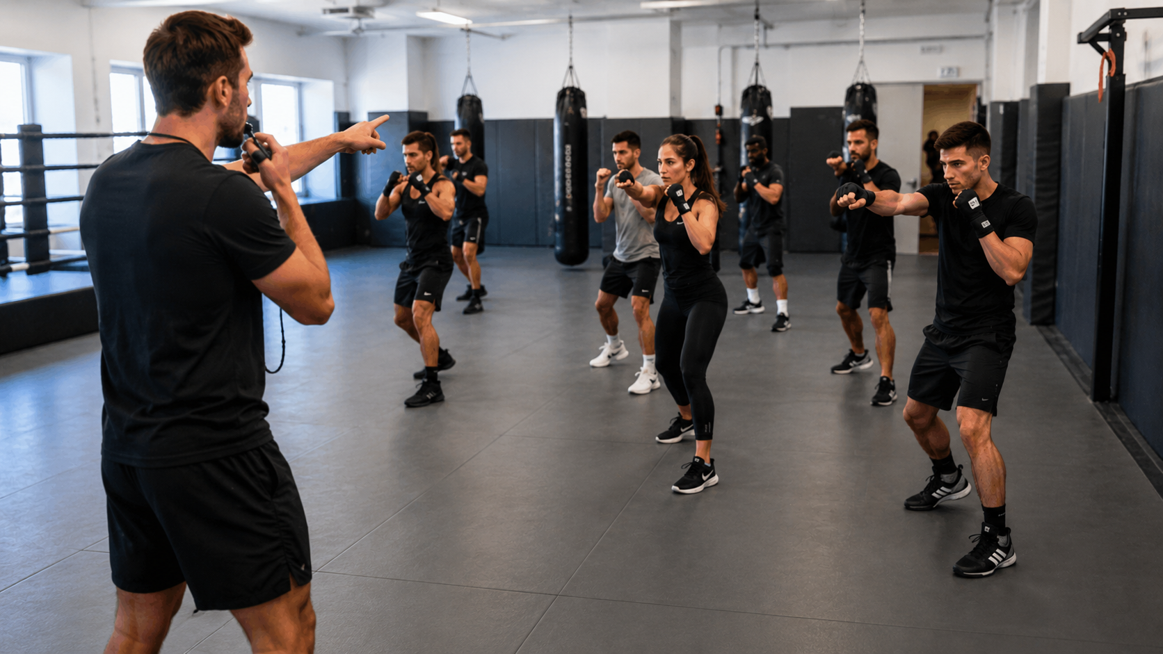 Échauffement boxe - shadow dirigé au signal