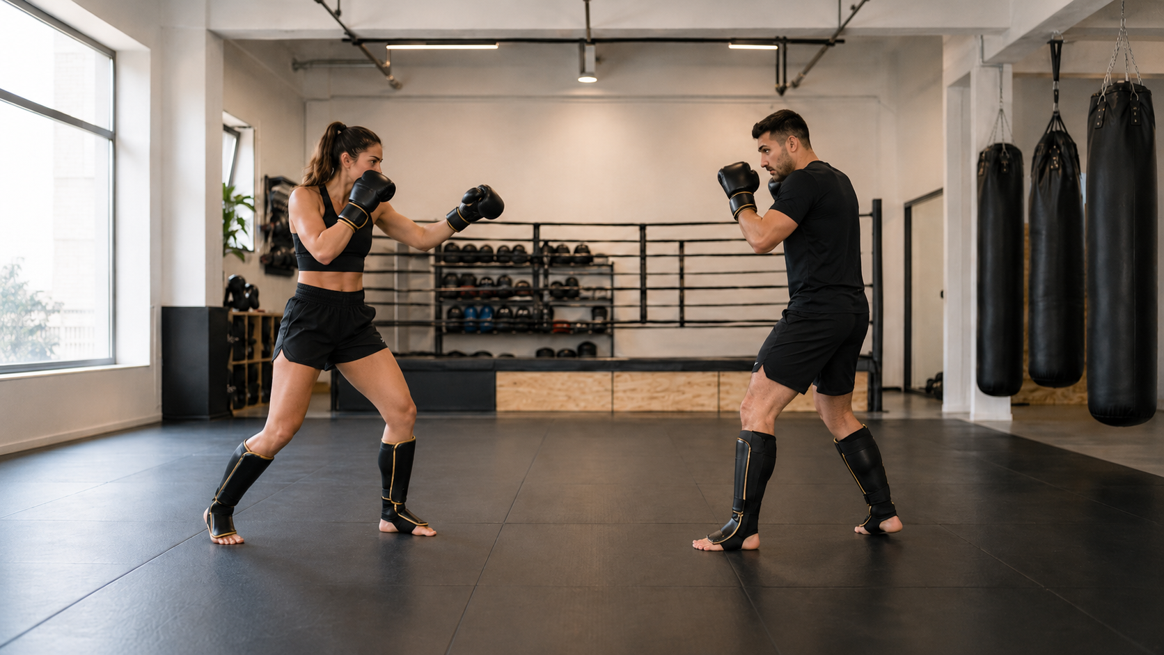 Shadow boxing avec partenaire